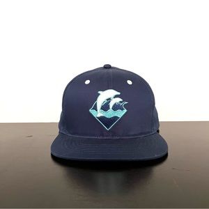 Men’s pink dolphin logo navy SnapBack hat